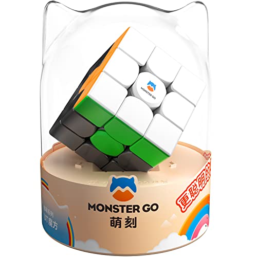 Würfel Trainer Magischer Würfel 3x3, Monster GO Lernserie Speed-Cube Stickerless für Kinder Anfänger Farbe UT mit Premium-Paket von Monster Go