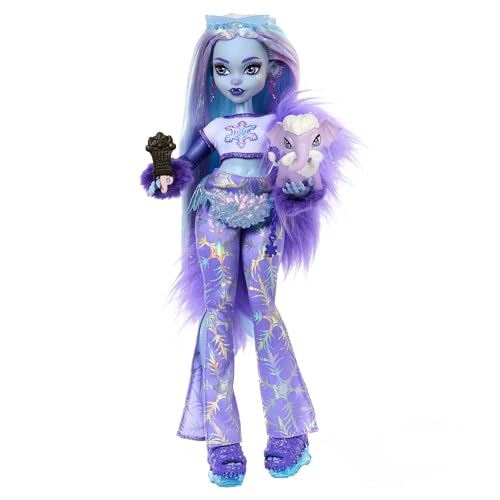 Monster High Abbey Bominable Yeti mit Mammut-Haustier und Accessoires - Spuktastischer Schneeflocken-Look für Kinder ab 4 Jahren, HNF64 von Monster High