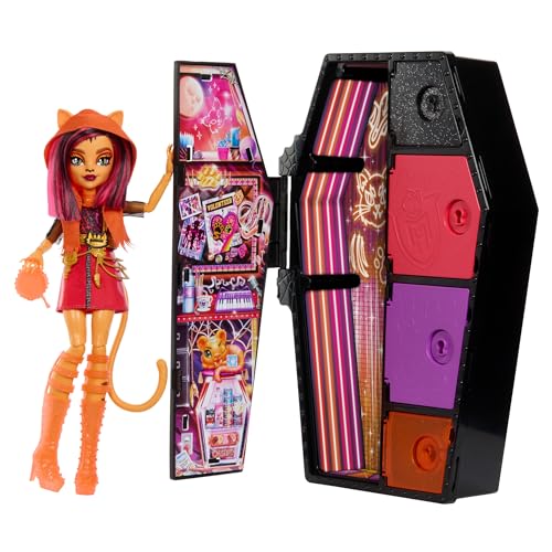 Monster High Skulltimate Secrets Toralei Stripe Puppe - Leuchtender Spind mit über 19 bunten Überraschungen,Überraschungen, abwaschbare geheimnisvolle Beschichtung, für Kinder ab 6 Jahren, HNF80 Monster High Skulltimate Secrets Toralei Stripe Puppe - Leuchtender Spind mit über 19 bunten Überraschungen,Überraschungen, abwaschbare geheimnisvolle Beschichtung, für Kinder ab 6 Jahren, HNF80 von Monster High
