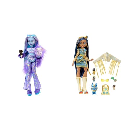 Monster High Abbey Bominable Yeti mit Mammut-Haustier und Accessoires & Cleo de Nile Puppe - Königliches Outfit, Killerstiefel, Pyramidenrucksack, Zubehör, für Kinder ab 6 Jahren, HHK54 Monster High Abbey Bominable Yeti mit Mammut-Haustier und Accessoires & Cleo de Nile Puppe - Königliches Outfit, Killerstiefel, Pyramidenrucksack, Zubehör, für Kinder ab 6 Jahren, HHK54 von Monster High