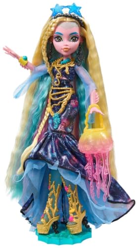 Monster High Fantastische Lagoona-Puppe mit ihrem lockigen Haar und ihren beängstigenden stilvollen Accessoires für Mädchen ab 4 Jahren von Monster High