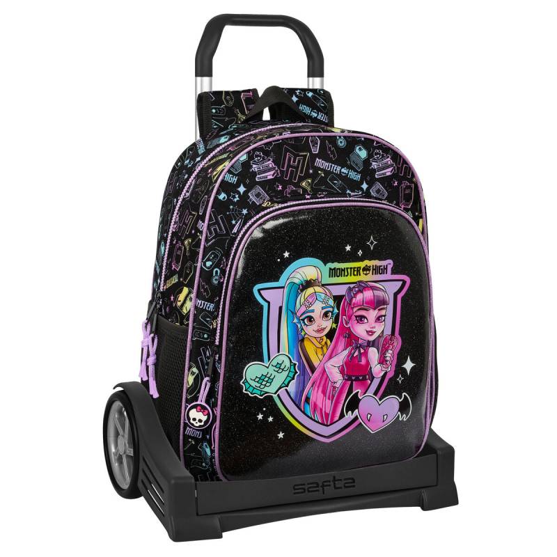 School Rucksack with Wheels Monster High Black 33 x 42 x 14 cm von Monster High