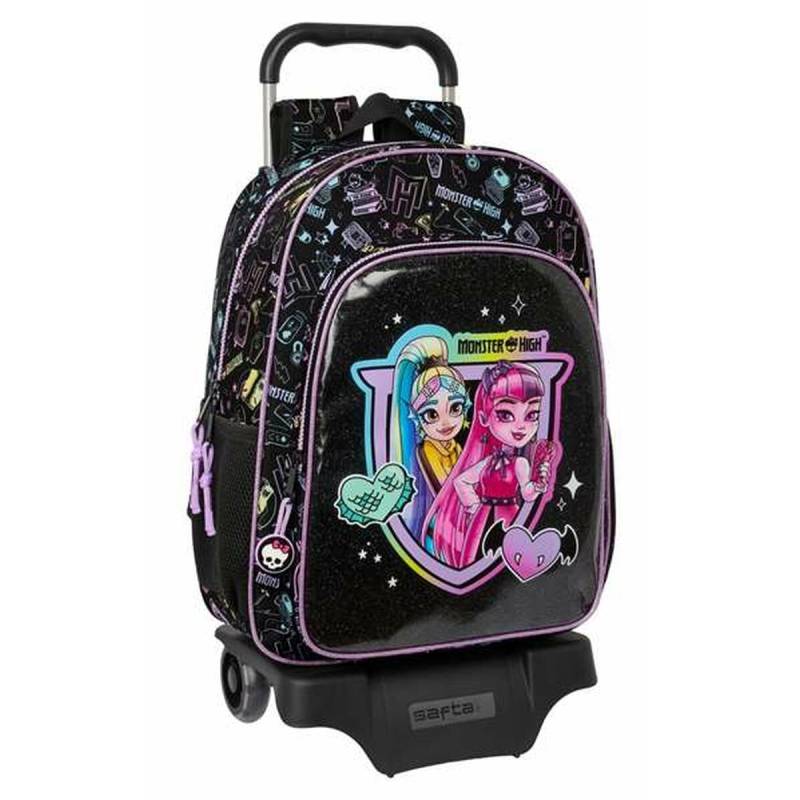 Schulrucksack mit Rädern Monster High Schwarz 33 x 42 x 14 cm von Monster High