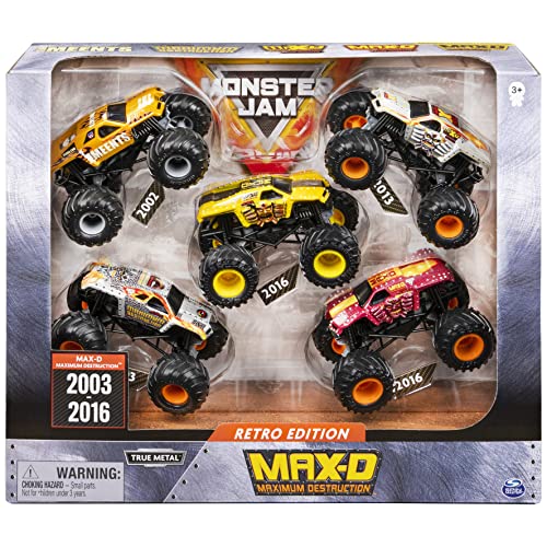 Monster Jam, Max-D 5er Set Monster Truck im Maßstab 1:64 für Jungen und Mädchen ab 3 Jahren von Monster Jam