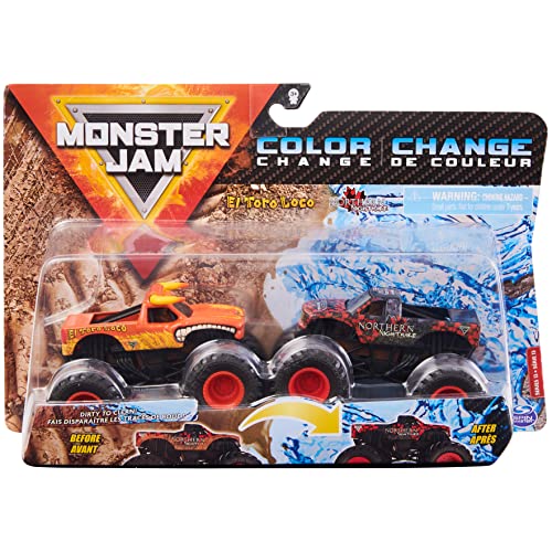 Monster Jam, Official El Toro Loco vs. Northern Nightmare Color-Changing Die-Cast Monster Trucks, 1:64 Scale von Monster Jam
