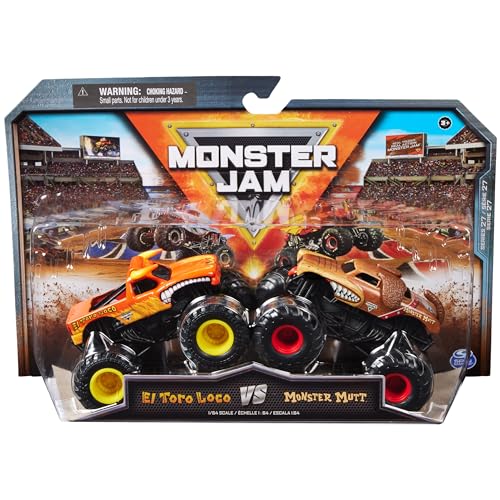 Monster Jam, Offizielle El Toro Loco Vs. Monster Mutt Die-Cast Monster Trucks, Maßstab 1:64, Kinderspielzeug für Jungen ab 3 Jahren von Monster Jam