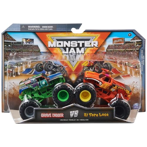 Monster Jam, Offizielle Grave Digger Vs. El Toro Loco Die-Cast Monster Trucks, Maßstab 1:64, Kinderspielzeug für Jungen ab 3 Jahren Monster Jam, Offizielle Grave Digger Vs. El Toro Loco Die-Cast Monster Trucks, Maßstab 1:64, Kinderspielzeug für Jungen ab 3 Jahren von Monster Jam