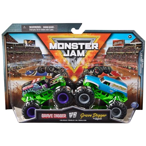 Monster Jam, Offizielle Grave Digger Vs. Grave Digger Die-Cast Monster Trucks, Maßstab 1:64, Kinderspielzeug für Jungen ab 3 Jahren von Monster Jam