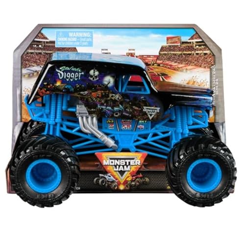 Monster Jam, Offizielle Serie 24 Oversized Sun-Uva Bagger Blue Rims Monster Truck, Sammler-Druckguss-Fahrzeug, Maßstab 1:24, Kinderspielzeug für Jungen ab 3 Jahren Monster Jam, Offizielle Serie 24 Oversized Sun-Uva Bagger Blue Rims Monster Truck, Sammler-Druckguss-Fahrzeug, Maßstab 1:24, Kinderspielzeug für Jungen ab 3 Jahren von Monster Jam