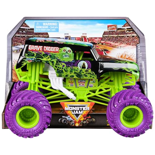 Monster Jam, Offizieller Grave Digger Monster Truck, Sammler-Druckguss-Fahrzeug, Maßstab 1:24, Kinderspielzeug für Jungen und Mädchen ab 3 Jahren Monster Jam, Offizieller Grave Digger Monster Truck, Sammler-Druckguss-Fahrzeug, Maßstab 1:24, Kinderspielzeug für Jungen und Mädchen ab 3 Jahren von Monster Jam
