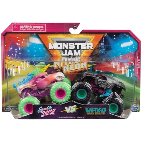 Monster Jam, Offizielles Nitro Neon, Sparkle Smash Vs. Max-D, Maßstab 1:64, Die-Cast Monster Trucks, Kinderspielzeug für Jungen ab 3 Jahren Monster Jam, Offizielles Nitro Neon, Sparkle Smash Vs. Max-D, Maßstab 1:64, Die-Cast Monster Trucks, Kinderspielzeug für Jungen ab 3 Jahren von Monster Jam