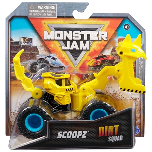 Monster Jam, Scoopz Dirt Squad Monster Truck mit offiziellem Kipper im Maßstab 1:64, Spielzeug für Druckfahrzeuge für Kinder ab 3 Jahren von Monster Jam