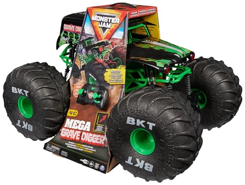 Monster Jam, offizieller Ferngesteuerter Gelände-Monster Truck Mega Grave Digger, über 60cm hoch, im Maßstab 1:6, Kinderspielzeug für Jungen und Mädchen von Monster Jam