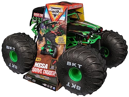Monster Jam, offizieller Ferngesteuerter Gelände-Monster Truck Mega Grave Digger, über 60cm hoch, im Maßstab 1:6, Kinderspielzeug für Jungen und Mädchen von Monster Jam