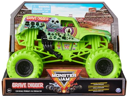 Monster Jam, offizieller Grave Digger Monster Truck, detailreiches Metall-Spritzguss-Fahrzeug zum Spielen und Sammeln im Maßstab 1:24, Spielzeug für Kinder ab 4 Jahren von Monster Jam