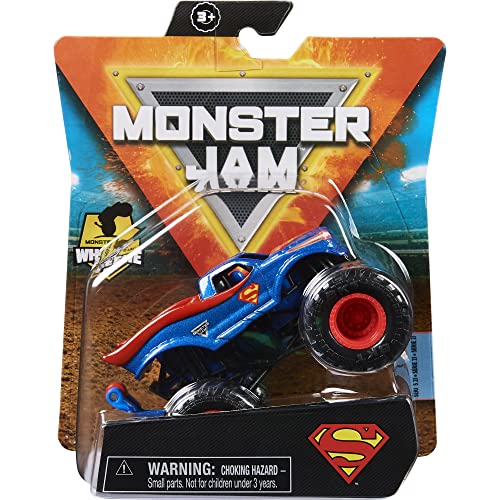 Monster Jam 2021 Spin Master 1:64 Diecast Monster Truck mit Wheelie Bar: Heroes and Villains Superman, Unisex-Kinder von Monster Jam