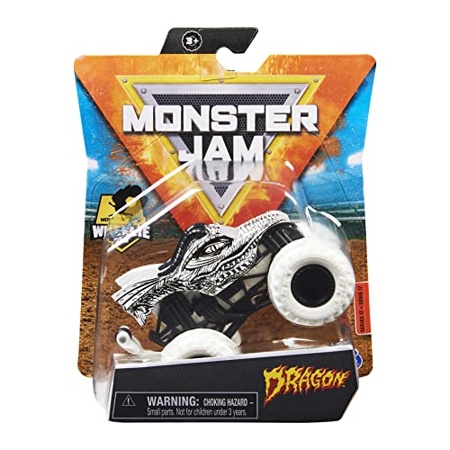 Monster Jam 2021 Spin Master 1:64 Diecast Monster Truck with Wheelie Bar: Max Contrast Dragon (Black and White) von Monster Jam
