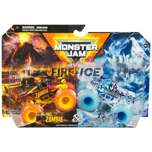 Monster Jam 2024 Fire & Ice 1:64 Diecast Monster Truck 2-Pack Zombie & Northern Nightmare von Monster Jam