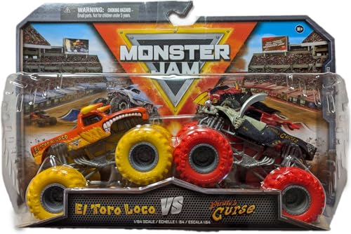 Monster Jam 2024 Series 30 1:64 Monster Truck Diecast 2 Einheiten, El Toro Loco vs Captain's Curse von Monster Jam