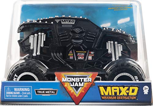 Monster Jam 6060881 Official, Collector Vehicle, Scale Jam Offizieller Max-D Monster Truck, Sammler-Die-Cast Fahrzeug, Maßstab 1:24, Schwarz von Monster Jam