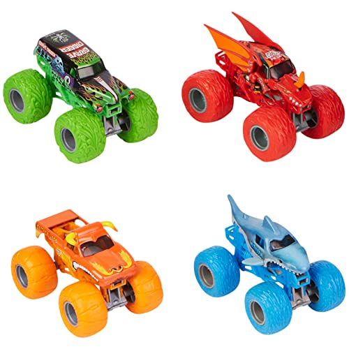 Monster Jam - Set mit 4 Fahrzeugen Die CAST 1:64 – 4, authentische Monster-Trucks, offizielles Sammlerstück, Maßstab 1:64, Spielzeug für Kinder ab 3 Jahren von Monster Jam
