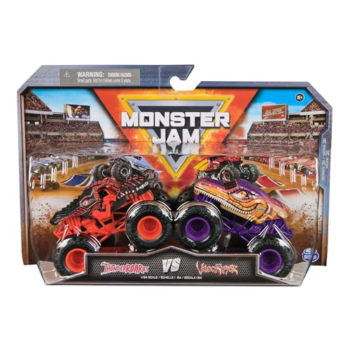 Monster Jam Offizieller Druckguss-Truck im Maßstab 1:64, 2er-Pack, Serie 31 ThunderROARus vs Velociraptor von Monster Jam