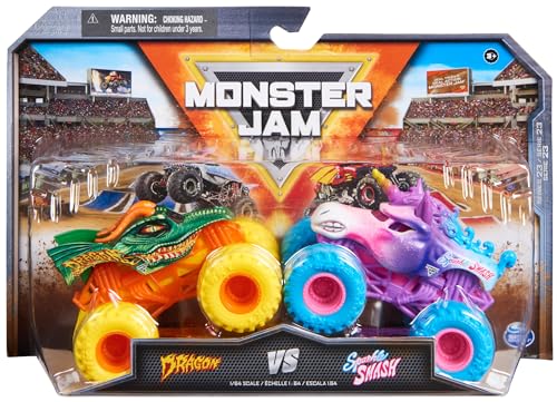 Monster Jam - Original Zweier-Pack mit authentischen Monster Trucks im Maßstab 1:64, krasse Stunt-Action ab 3 Jahren (Sortierung mit verschiedenen Designs, Zufallsauswahl) von Monster Jam
