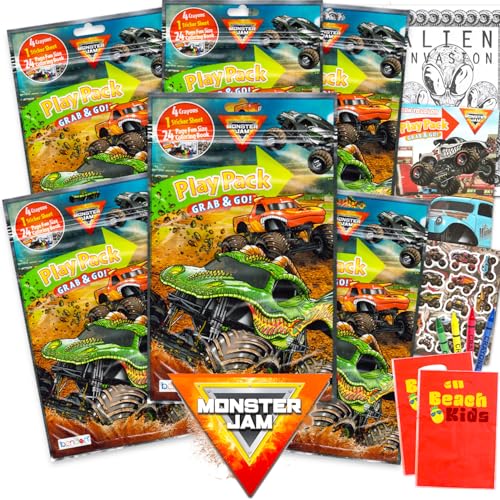 Monster Jam Spielpackung Partygeschenke für Kinder – Paket mit 6 Leckerli-Taschen mit Malbüchern, Malutensilien und mehr Geschenktüten für Jungen, Mädchen Monster Jam Spielpackung Partygeschenke für Kinder – Paket mit 6 Leckerli-Taschen mit Malbüchern, Malutensilien und mehr Geschenktüten für Jungen, Mädchen von Monster Jam