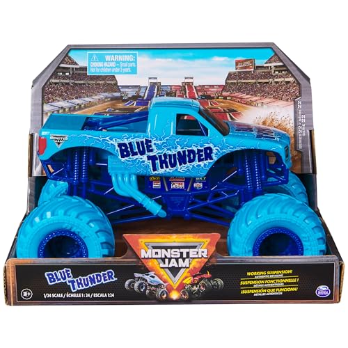 Monster Jam, Offizieller Blue Thunder Monster Truck, Sammler-Die-Cast Fahrzeug, Maßstab 1:24, Kinderspielzeug für Jungen und Mädchen ab 3 Jahren von Monster Jam