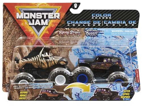 Monster Jam s Color Change Racing Stripes vs SonUva Bagger, Maßstab 1:64, Doppelpack Monster Jam s Color Change Racing Stripes vs SonUva Bagger, Maßstab 1:64, Doppelpack von Monster Jam