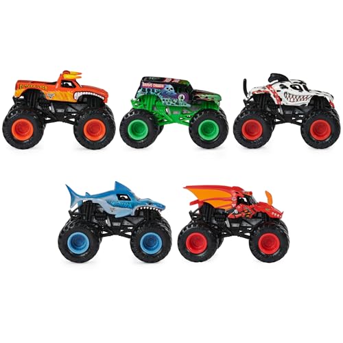 Official Pit Party 5-Pack of 1:64 Scale Monster Trucks, Kids Toys for Boys and Girls Ages 3 and Up von Monster Jam