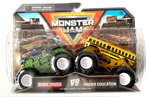 MonsterJam Grave Digger vs Higher Education, 2022 Doppelpack (Maßstab 1:64) von Monster Jam