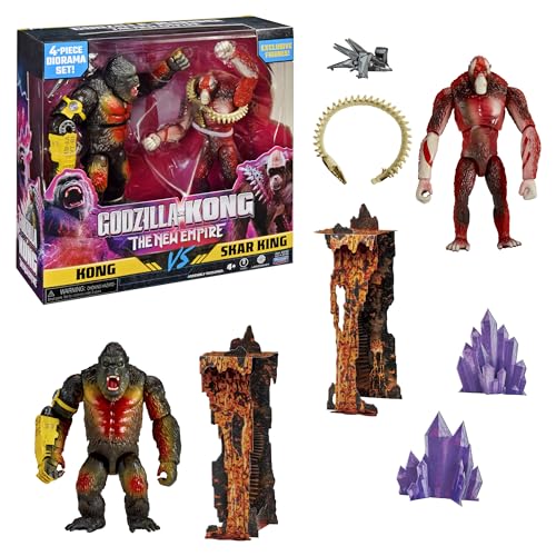 MonsterVerse - Godzilla x Kong, Set mit 2 beweglichen Figuren, 15 cm, Kong vs Skar King, für Kinder ab 4 Jahren, MN3042 von MonsterVerse