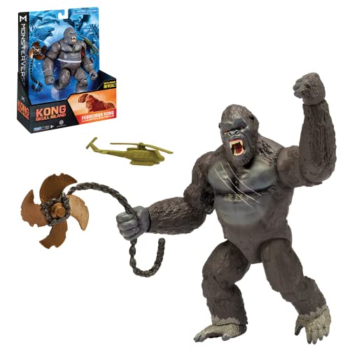 MonsterVerse Kong: Skull Island 6-Zoll-Film-Sammlerstück, der Wilde Kong, hochdetaillierte und bewegliche Actionfigur mit Hubschrauber und Kettenpropeller, geeignet für Kinder ab 4 Jahren+ von MonsterVerse
