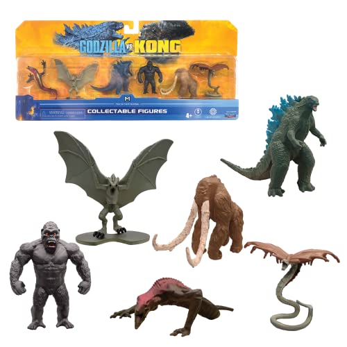 Monsterverse Godzilla vs. Kong 2-Zoll Mini-Monster 6er-Pack, einschließlich ikonischer Monster aus dem Film, Limited Edition, Mehrfarbig, geeignet für Kinder ab 4 Jahren von MonsterVerse