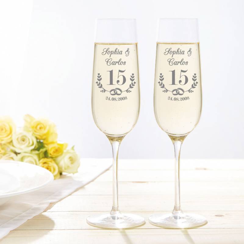 2er Set Sektglas mit Gravur - Kristallhochzeit 2er Set Sektglas mit Gravur - Kristallhochzeit von Monsterzeug