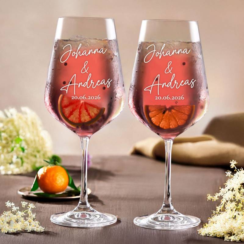 2er Set Weingläser mit Gravur - Namen Signatur 2er Set Weingläser mit Gravur - Namen Signatur von Monsterzeug