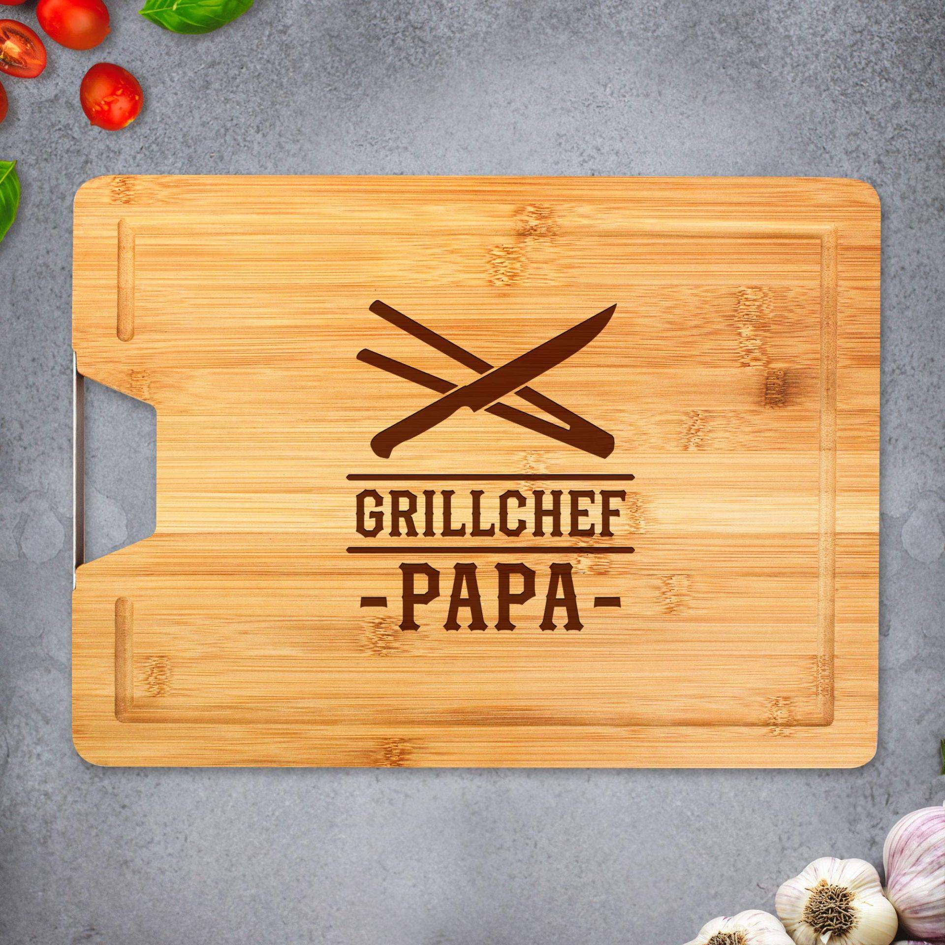 Bambusholz Schneidebrett für Papa - Grillchef Bambusholz Schneidebrett für Papa - Grillchef von Monsterzeug