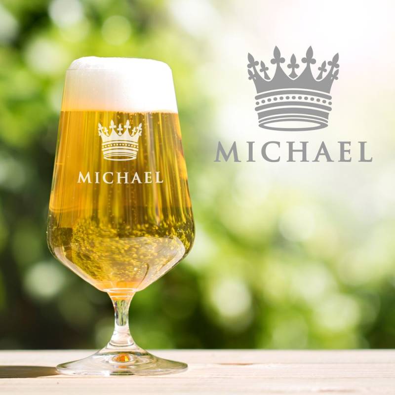Bierglas mit Gravur - König Krone von Monsterzeug