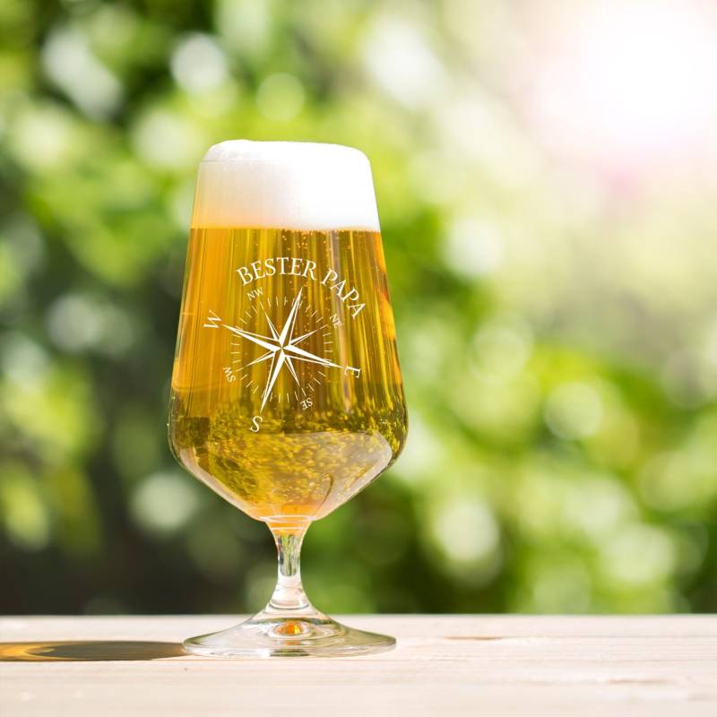 Bierglas mit Gravur für Papa - Kompass von Monsterzeug