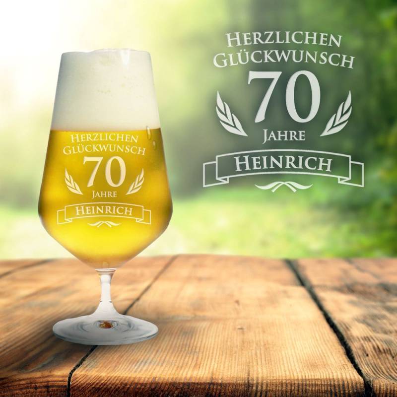 Bierglas zum 70. Geburtstag von Monsterzeug