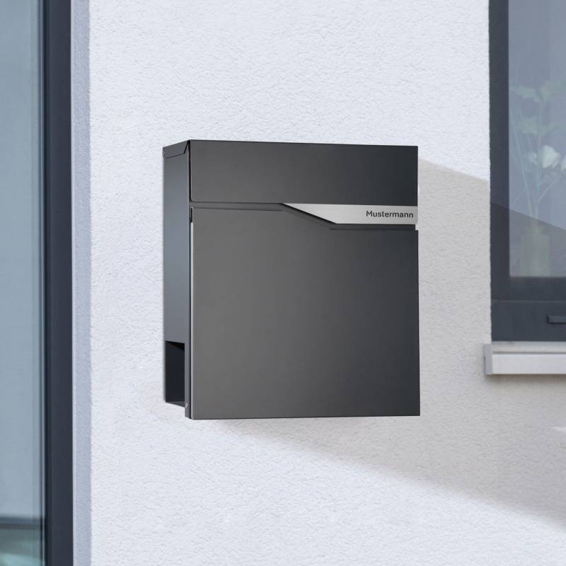 Briefkasten mit Zeitungsfach Anthrazit von Monsterzeug