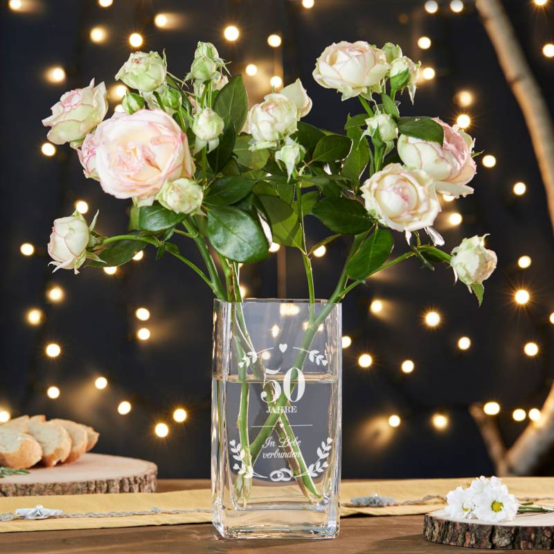 Eckige Vase - Goldene Hochzeit von Monsterzeug