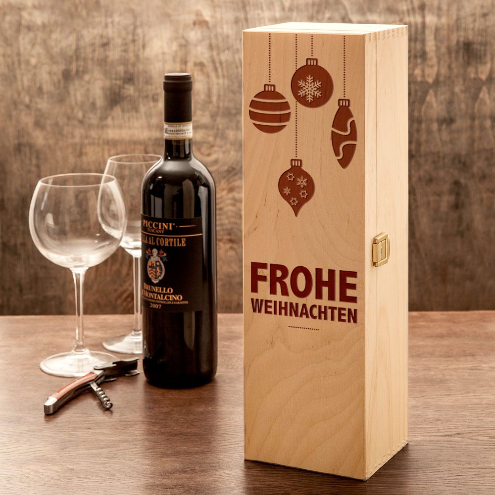 Edle Weinkiste - mit Weihnachtsgravur Edle Weinkiste - mit Weihnachtsgravur von Monsterzeug