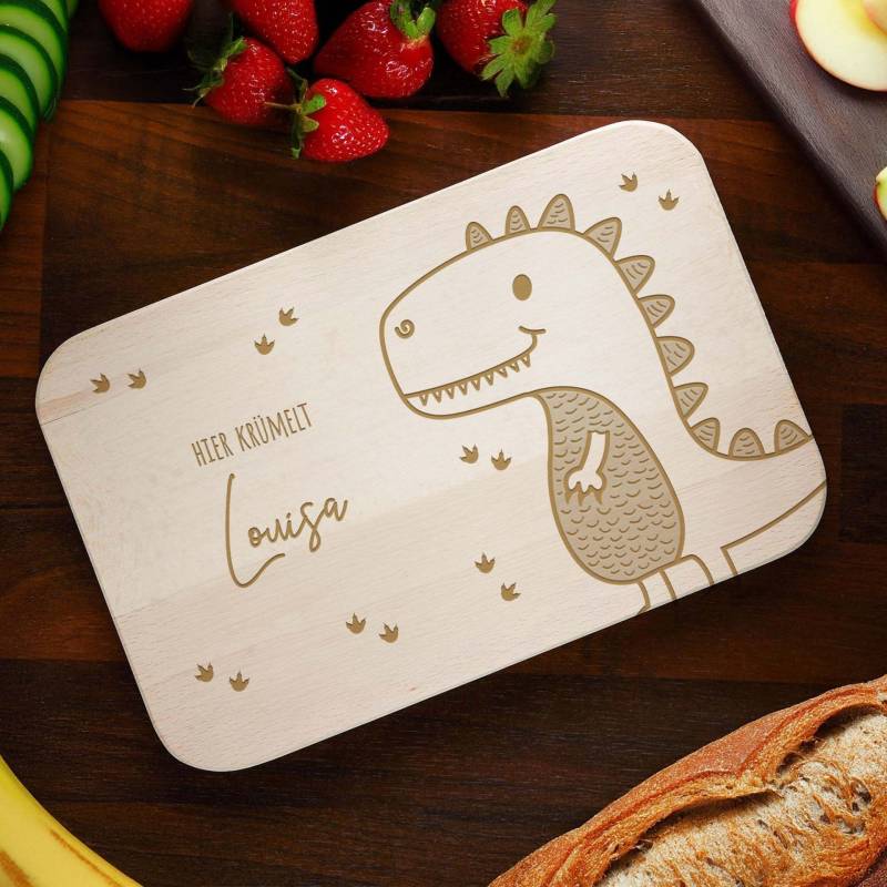 Frühstücksbrettchen mit Gravur - Dino von Monsterzeug