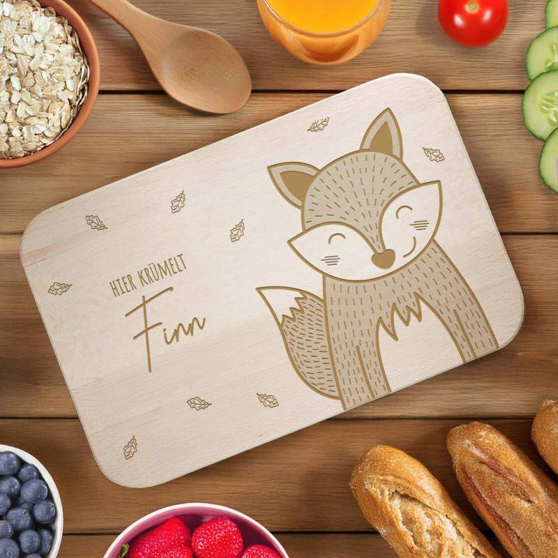 Frühstücksbrettchen mit Gravur - Fuchs von Monsterzeug