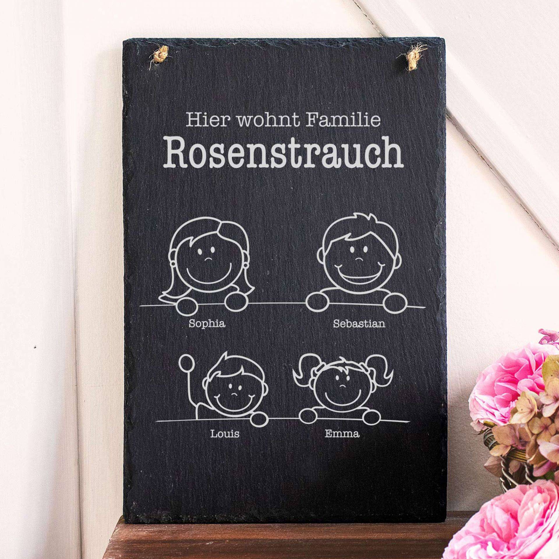 Große Schiefertafel mit Gravur für Familien Große Schiefertafel mit Gravur für Familien von Monsterzeug