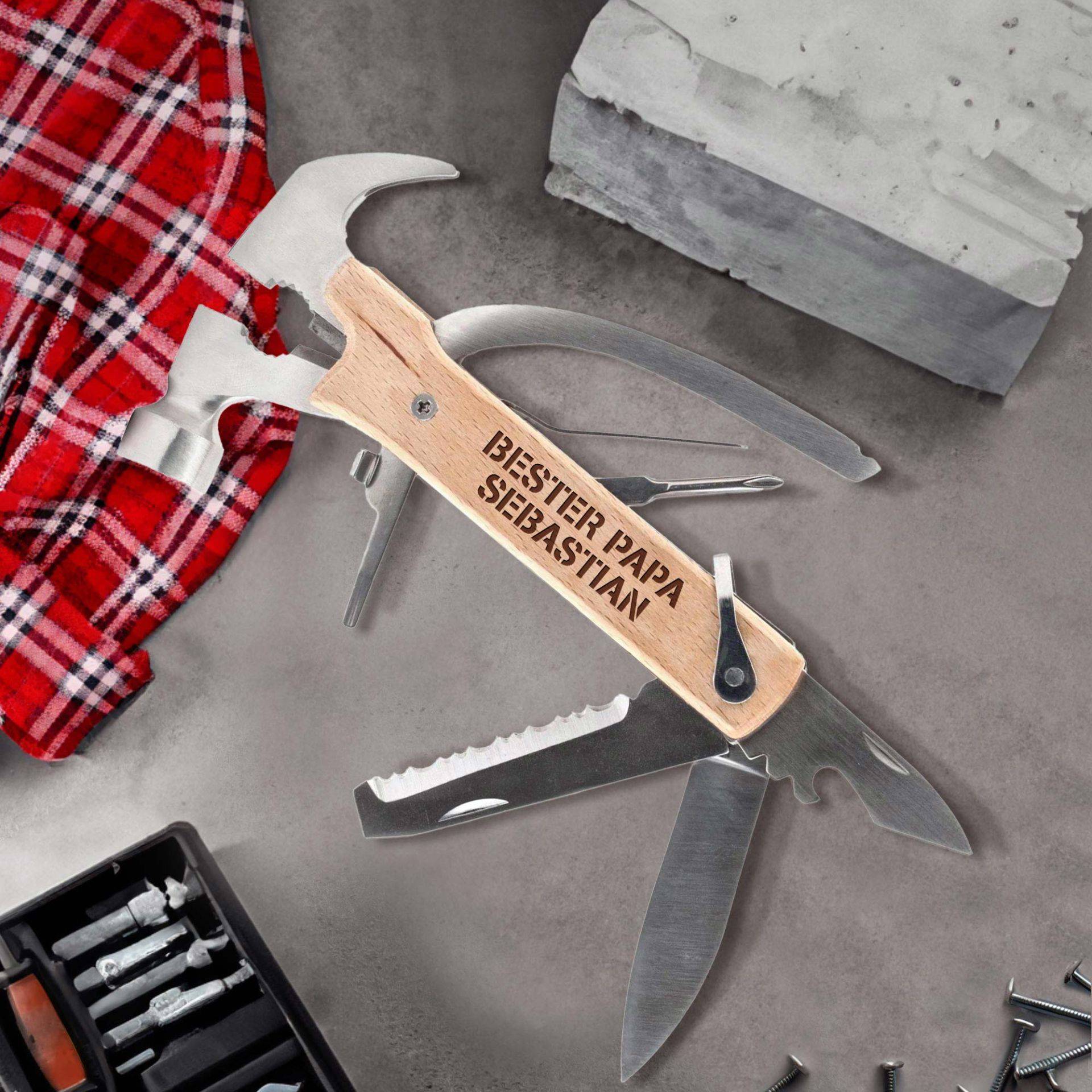Holz Hammer Multifunktionswerkzeug - Bester Papa Holz Hammer Multifunktionswerkzeug - Bester Papa von Monsterzeug