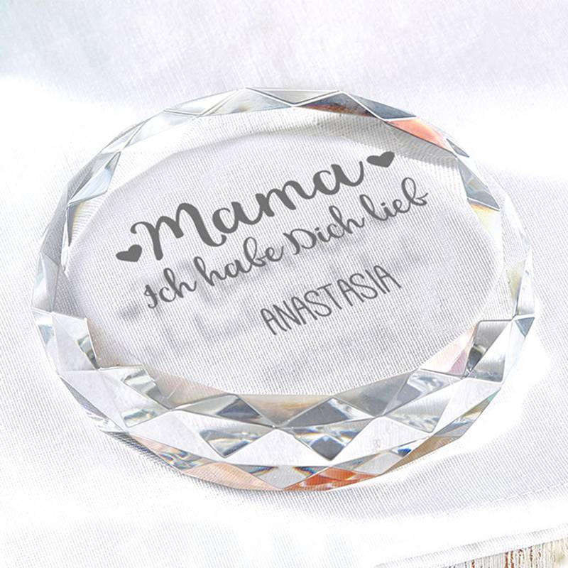 Kristall mit Gravur für Mama von Monsterzeug