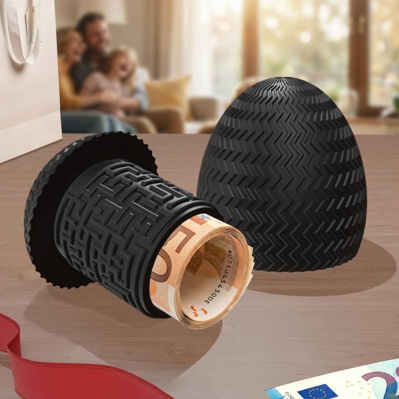 Labyrinthbox Ei – Geschenkverpackung für Geld & Gutscheine - Schwarz von Monsterzeug